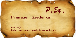 Premauer Szederke névjegykártya